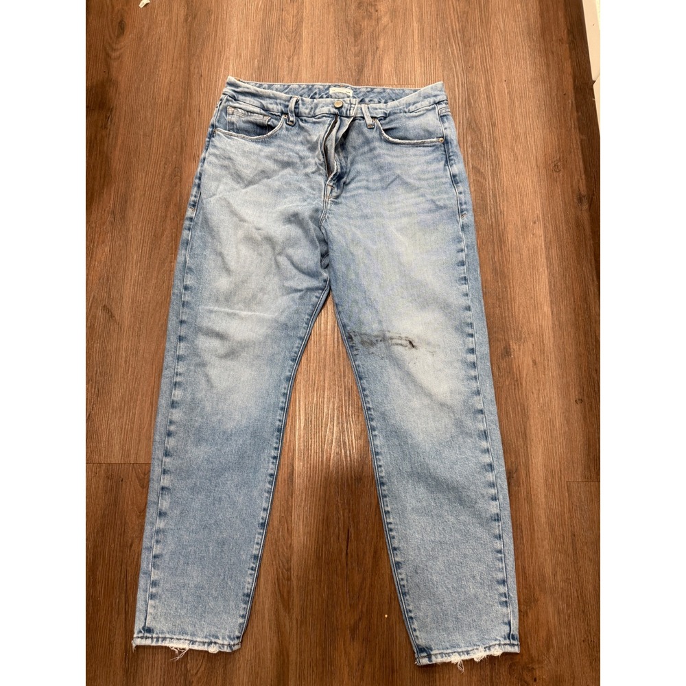 Good American High Rise Straight Leg Light Wash Blue Jeans GGHNF235T Size 15